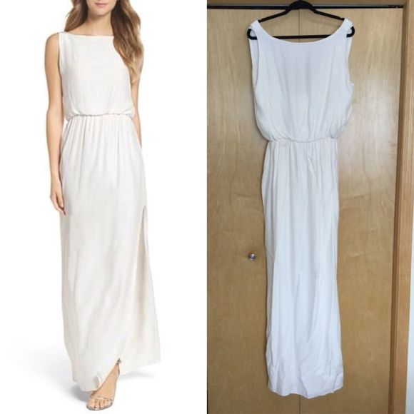 NATALIE DEAYALA Drape Back Silk Column Gown - Picture 2 of 8